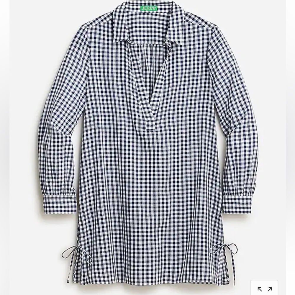 NWT J. Crew Cotton voile tunic cover-up in gingham